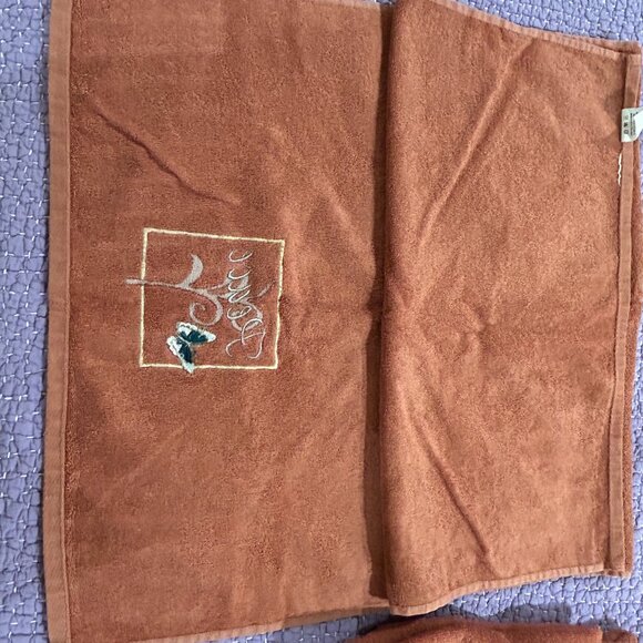 3 Towels Saturday Knight Cotton Love Faith Peace Auburn Butterflies Embroidered - Picture 12 of 14